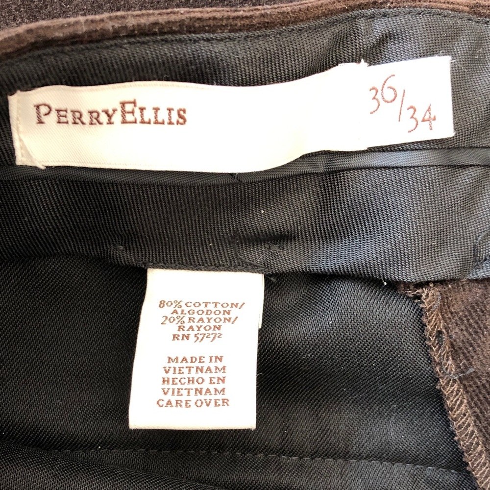 Perry Ellis Men's Dark Brown Corduroy Pants - Picture 2 of 8